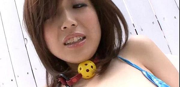  Submissive babe Mari Sasaki shaved and trimmed pussy toyed